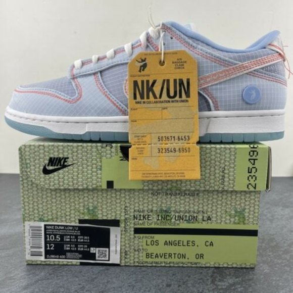Nike Dunk Low Size 10.5 Mens Union LA Blue Argon Hyper Royal White Womens 12 - Picture 12 of 12